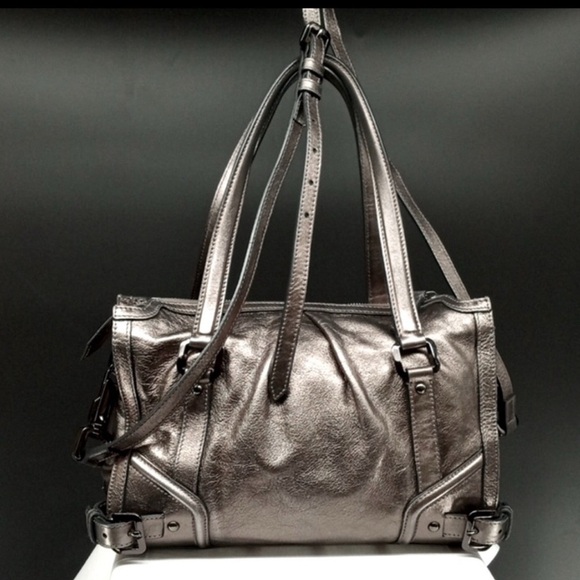 🆑 Burberry Prorsum Metallic Silver Satchel And/e Shoulder Bag Like New EUC - Picture 9 of 16